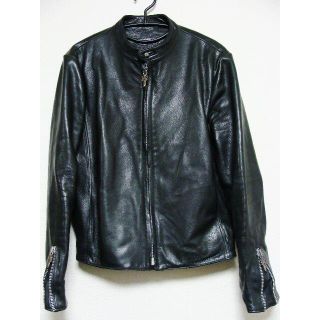 クロムハーツ(Chrome Hearts)のCHクロムハーツRACINGレーシング2ヘビーレザーシングルライダースジャケット(レザージャケット)