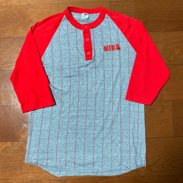 NIKE(ナイキ)の70S NIKE ヴィンテージ　ゴツナイキ　ベースボールT メンズのトップス(Tシャツ/カットソー(七分/長袖))の商品写真