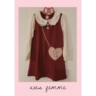 アクシーズファム(axes femme)のaxes femme 130 ワインレッド　可愛いワンピース(ワンピース)