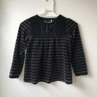 ベベ(BeBe)のBEBE ベベ　ベロアボーダーカットソー　120(Tシャツ/カットソー)