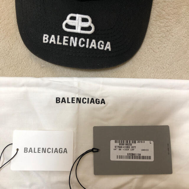 バレンシアガ Balenciaga CAP BBロゴ　ブラック　Lサイズ