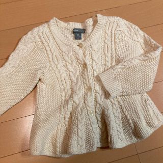 ギャップ(GAP)のbaby GAP ニットカーディガン　アイボリー　裾フリル　90(カーディガン)