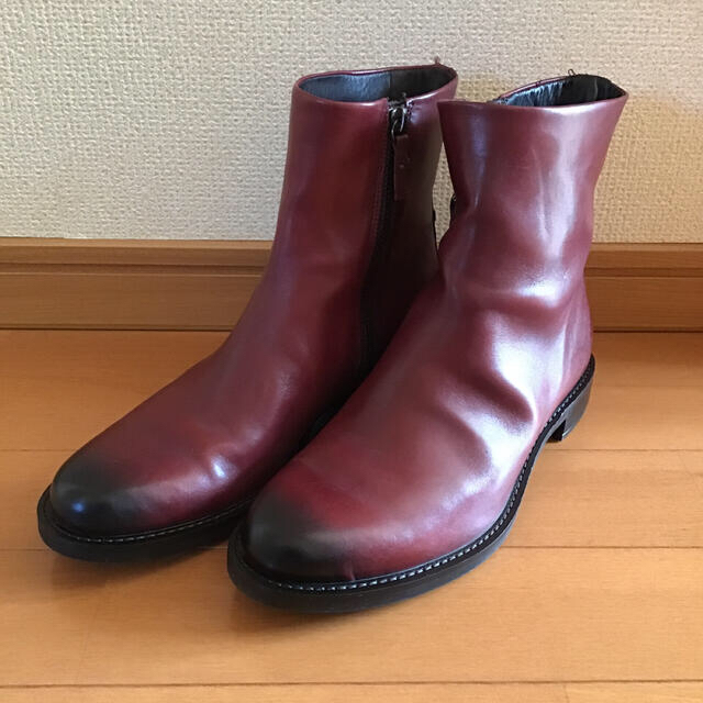 【お値下げ】⭐︎美品⭐︎ ecco エコー　本革　ショートブーツ　24 ボルドー