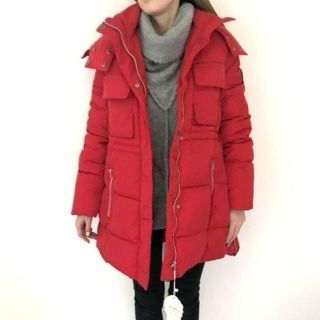 ダウン 中綿ダウン 中綿 アウター ダウンコート 軽量 温かい 防寒 赤(ダウンコート)