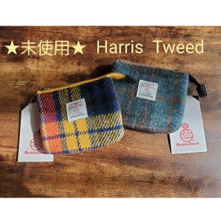 ハリスツイード(Harris Tweed)の【未使用】Harris  Ttweed  ポーチ イエローチェック(ポーチ)