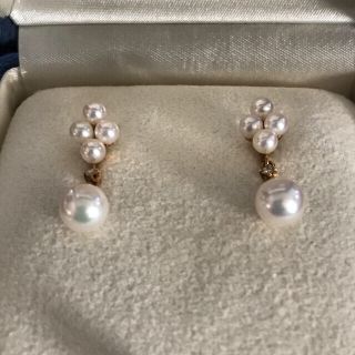 ミキモト(MIKIMOTO)のMIKIMOTO  ミキモト  ダイヤ付きパールイヤリング(イヤリング)