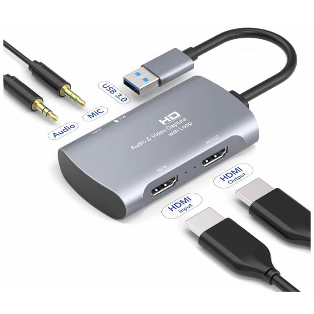 PC周辺機器HDMI キャプチャーボード USB3.0 30fps ストリーミングと録画