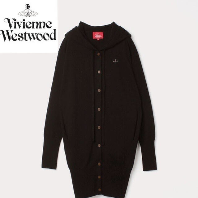 Vivienne Westwood(ヴィヴィアンウエストウッド)の【中古】Vivienne Westwood ロングカーディガン ブラック レディースのトップス(カーディガン)の商品写真