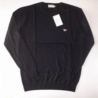 メゾンキツネ(MAISON KITSUNE')のmaison kitsune キツネ クルーネック ニット black XL(ニット/セーター)