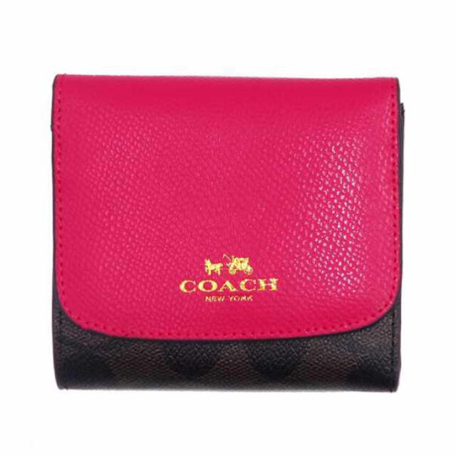 COACH(コーチ)のCOACH 三つ折り財布 ブラウン×ビンクルビー☆クリスマス大セール中❣️ レディースのファッション小物(財布)の商品写真