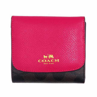 コーチ(COACH)のCOACH 三つ折り財布 ブラウン×ビンクルビー☆クリスマス大セール中❣️(財布)