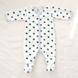 プチバトー(PETIT BATEAU)の再再々値下げ！プティバトー 60~70cm 脚付きベロアロンパース(カバーオール)