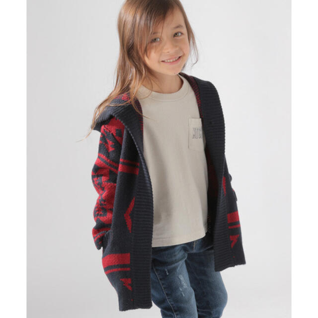 BAYFLOW(ベイフロー)の新品 BAYFLOW ネイティブ フードカーディガン キッズ/ベビー/マタニティのキッズ服女の子用(90cm~)(カーディガン)の商品写真