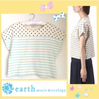 アースミュージックアンドエコロジー(earth music & ecology)のアース♥︎ボーダーxドットトップス(Tシャツ(半袖/袖なし))