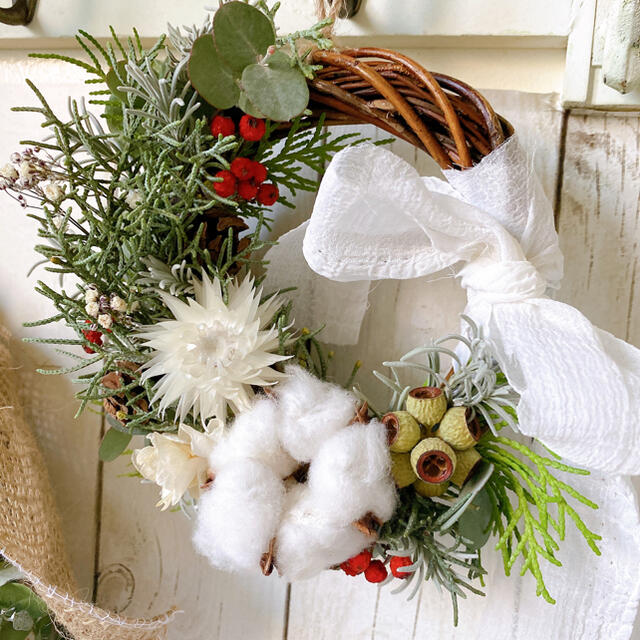 ドライフラワー ✩.*˚クリスマス リース スワッグ 2点セット ドライフラワー ✩.*˚クリスマス リース スワッグ 2点セット