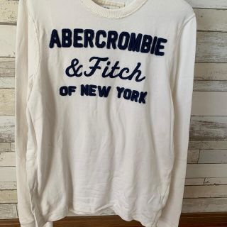 アバクロンビーアンドフィッチ(Abercrombie&Fitch)のアバクロ　厚手ロンT 白　USサイズM (Tシャツ/カットソー(七分/長袖))