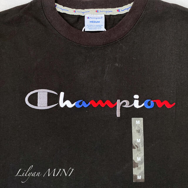 Champion(チャンピオン)の新品 Champion Tシャツ 半袖 ブラック 黒 刺繍 今季 タグ付き M メンズのトップス(Tシャツ/カットソー(半袖/袖なし))の商品写真