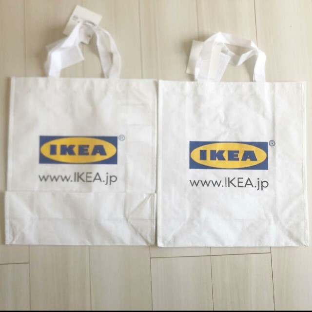 IKEA(イケア)のイケア♪新品　IKEA KLAMBY クラムビー バッグ, ホワイト  2枚 メンズのバッグ(エコバッグ)の商品写真