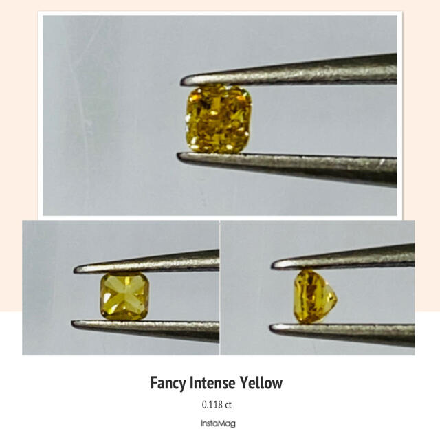 (R1112-4)FancyIntenseYellowダイアモンド0.118ct