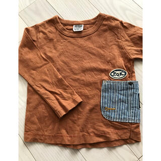 エフオーキッズ(F.O.KIDS)のボーダーポケット付き Tシャツ ロンT 100(Tシャツ/カットソー)