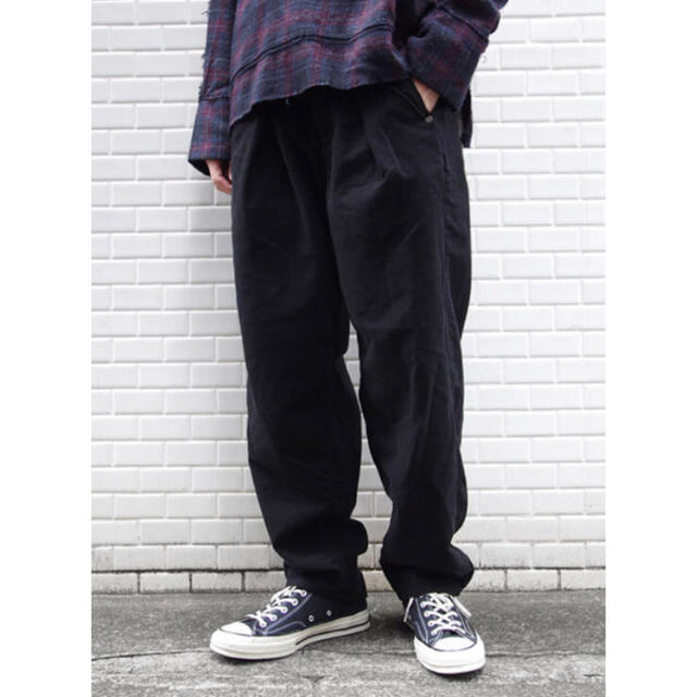 Jieda(ジエダ)のJieDa TUCK KERSEY PANTS BLACK 1 メンズのパンツ(その他)の商品写真