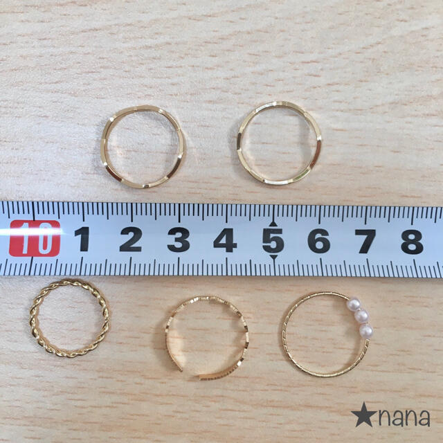 指輪 5個セット リング ゴールド リングセット レディースのアクセサリー(リング(指輪))の商品写真