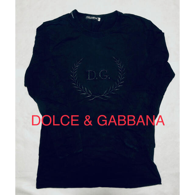 【美品】DOLCE & GABBANA ドルガバ 黒ロンT 刺繍ロゴ