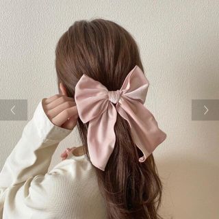 ワンアフターアナザーナイスクラップ(one after another NICE CLAUP)の【完売品！】haluhiroineベロアリボンヘアカフ（ピンク）(ヘアゴム/シュシュ)