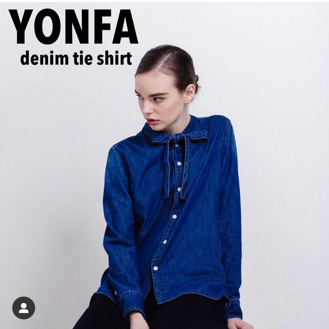 ヨンファ　yonfa デニムフリルシャツ