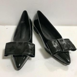 epine pointed ribbon enamel ballet shoes(バレエシューズ)