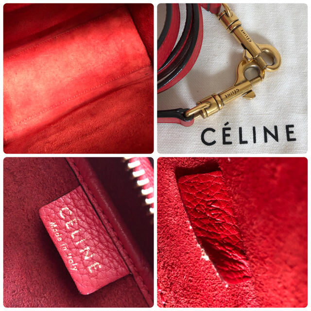 celine(セリーヌ)のYみみ様専用　CELINE セリーヌ ラゲージ ナノ バッグ 赤　レッド レディースのバッグ(ハンドバッグ)の商品写真
