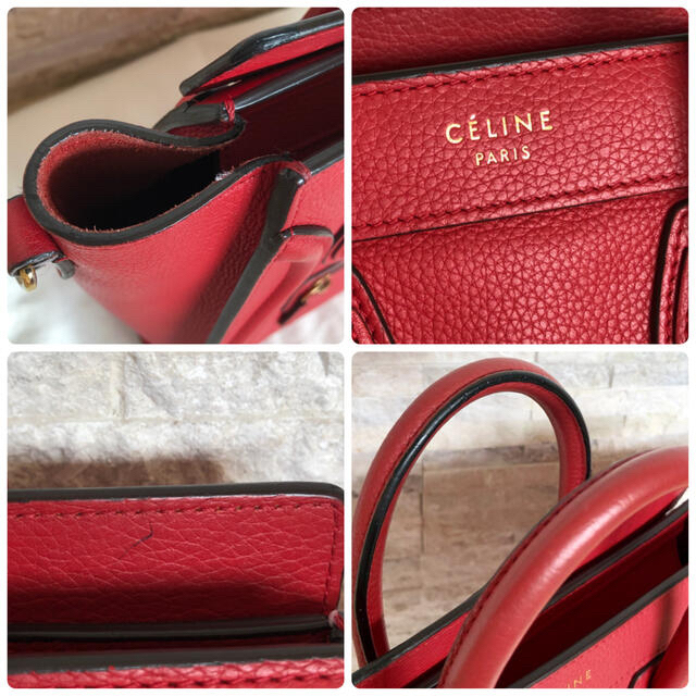 celine(セリーヌ)のYみみ様専用　CELINE セリーヌ ラゲージ ナノ バッグ 赤　レッド レディースのバッグ(ハンドバッグ)の商品写真