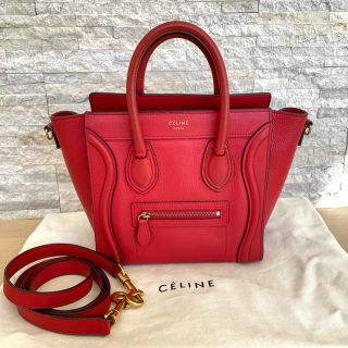 セリーヌ(celine)のYみみ様専用　CELINE セリーヌ ラゲージ ナノ バッグ 赤　レッド(ハンドバッグ)