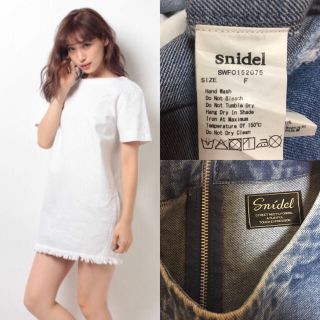 スナイデル(SNIDEL)の半袖デニムワンピース(ミニワンピース)