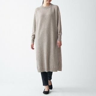 ムジルシリョウヒン(MUJI (無印良品))の■新品■ 無印良品ヤク入りウールモックネックワンピース／モカブラウン／XS～Ｓ(ひざ丈ワンピース)