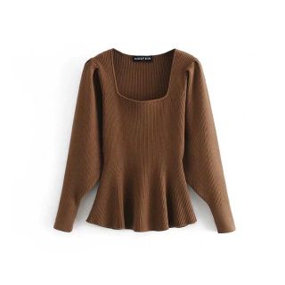 ザラ(ZARA)の🍁秋冬新作☃️2833◆2color スクエアネック ニット セーター(ニット/セーター)