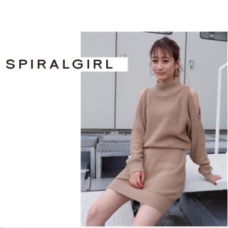 スパイラルガール(SPIRAL GIRL)のspiral girl  ブラウジングニットワンピース(ミニワンピース)
