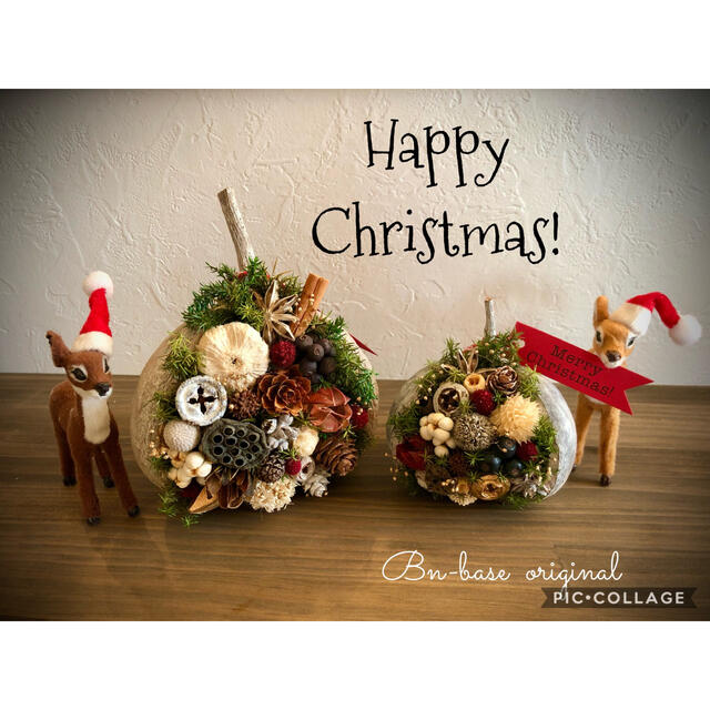 幸せを呼ぶブッダナッツ クリスマスセット（ホワイト） ハンドメイドのフラワー/ガーデン(ドライフラワー)の商品写真