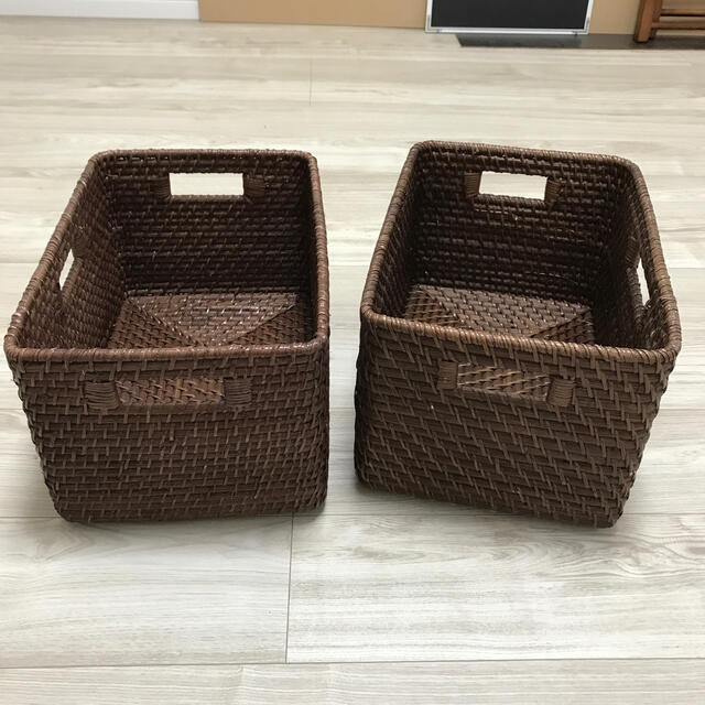 ニトリ - ニトリ ラタンバスケット 2個セットの通販 by かんかん ニトリ - ニトリ ラタンバスケット 2個セットの通販 by かんかん