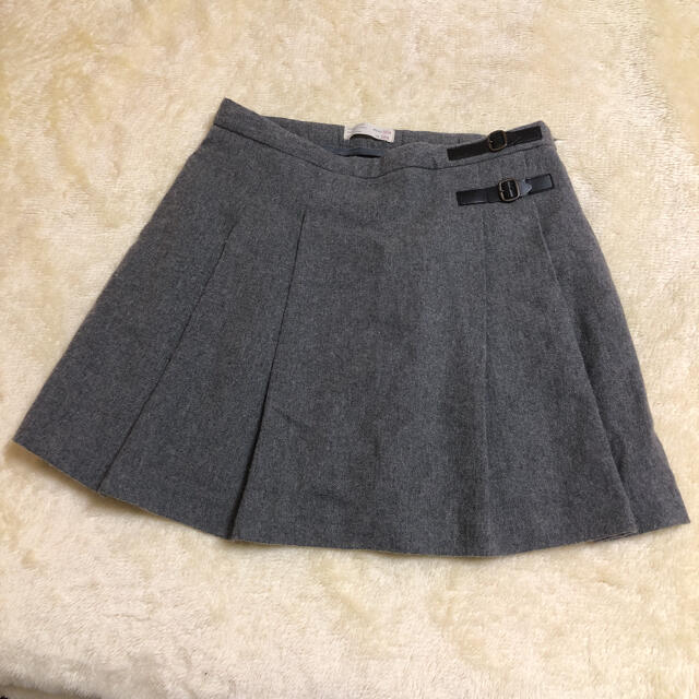 ZARA KIDS(ザラキッズ)のzara kids 160 ウールグレー　プリーツスカート キッズ/ベビー/マタニティのキッズ服女の子用(90cm~)(スカート)の商品写真