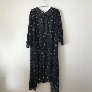 ダブルクローゼット(w closet)のw closet 花柄ロングカーディガン(カーディガン)