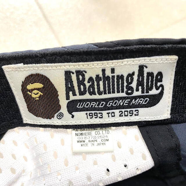 A BATHING APE(アベイシングエイプ)のA BATHING APE 日本製　ナイロン　ジェットキャップ　エイプ　裏原 メンズの帽子(キャップ)の商品写真