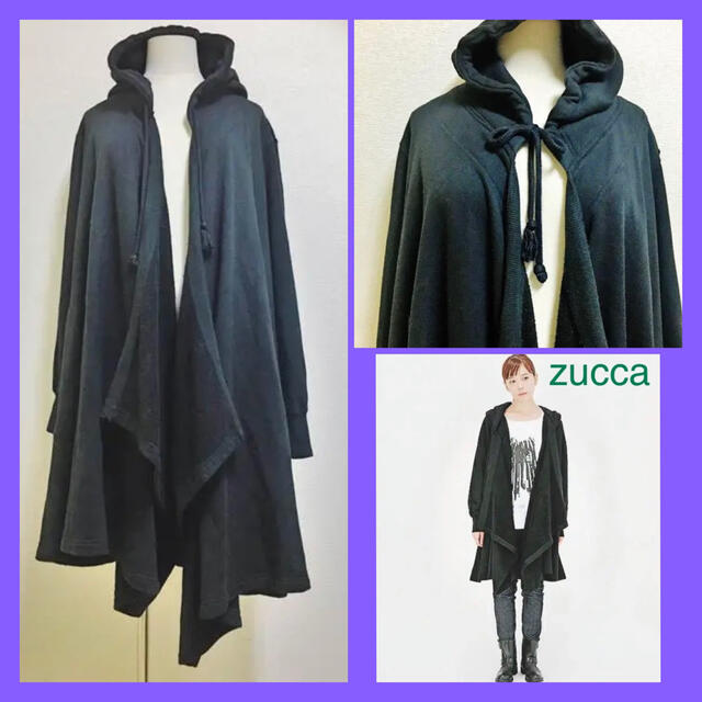 ZUCCA フードドレープコート