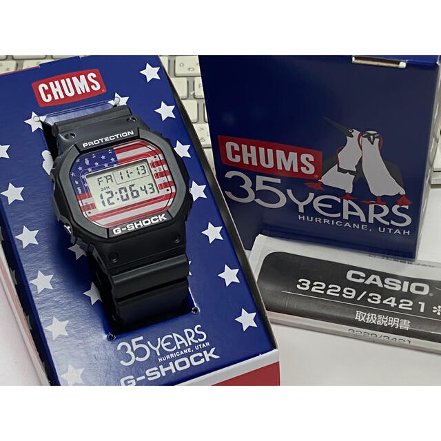 コラボ/G-SHOCK/CHUMS/DW-5600/限定/スピード/箱付/星条旗