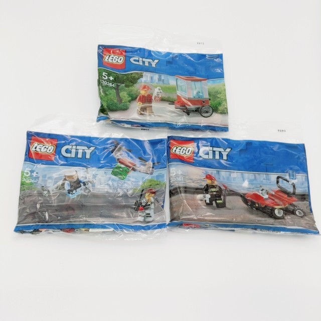 Lego(レゴ)の【3個セット】レゴシティ　ミニセット　スカイポリス　ポップコーン屋　消防バキー キッズ/ベビー/マタニティのおもちゃ(積み木/ブロック)の商品写真