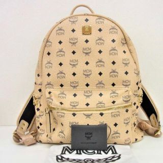 エムシーエム(MCM)のMCM/エムシーエム☆スタッズ付きリュック Dバッグ ライトベージュ(バッグパック/リュック)