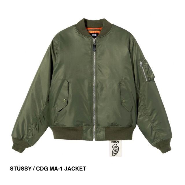 STUSSY(ステューシー)の【XL】CDG × STUSSY 40周年 MA-1 ジャケット ステューシー メンズのジャケット/アウター(フライトジャケット)の商品写真