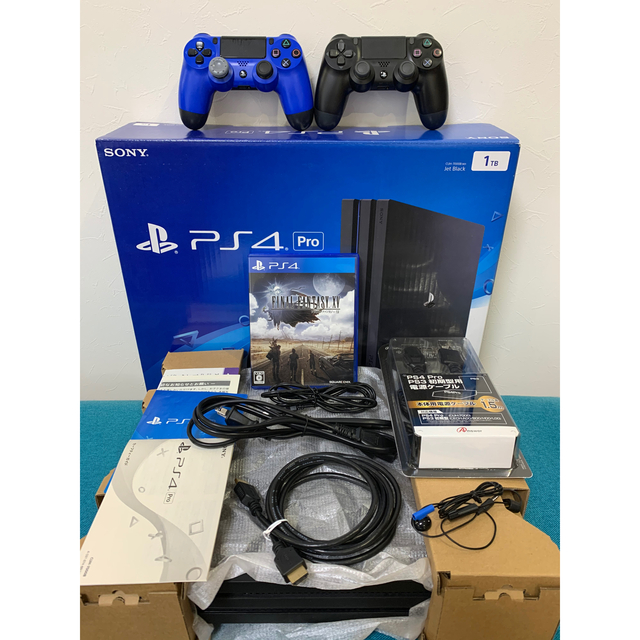 ジェットブラック容量PlayStation4 Pro 1TB ＋コントローラー2個＋ソフト付き