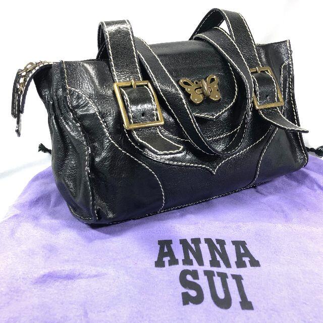 ANNA SUI - 【美品】 アナスイ レザー ショルダーバッグ 肩掛け 黒