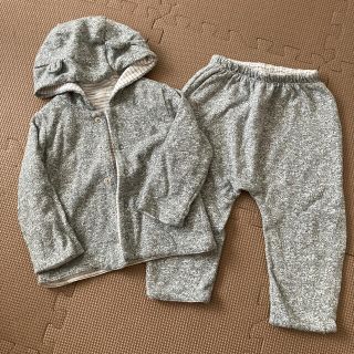 ベビーギャップ(babyGAP)の【baby gap】フード付きパーカーとズボン　セットアップ　70(トレーナー)